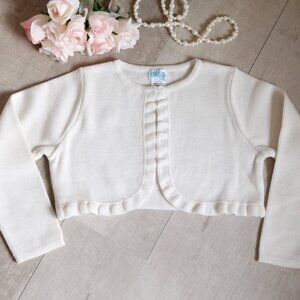 Ivory Ecru Sweater Cardigan Shrug Bolero Luli & Me Boutique Girls Size 6 NWT